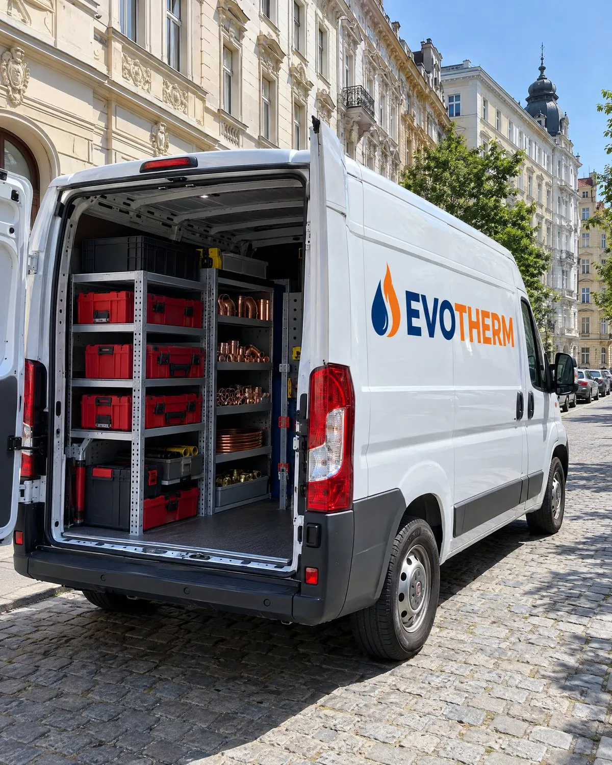 EVOTHERM-Firmenwagen mit Logo