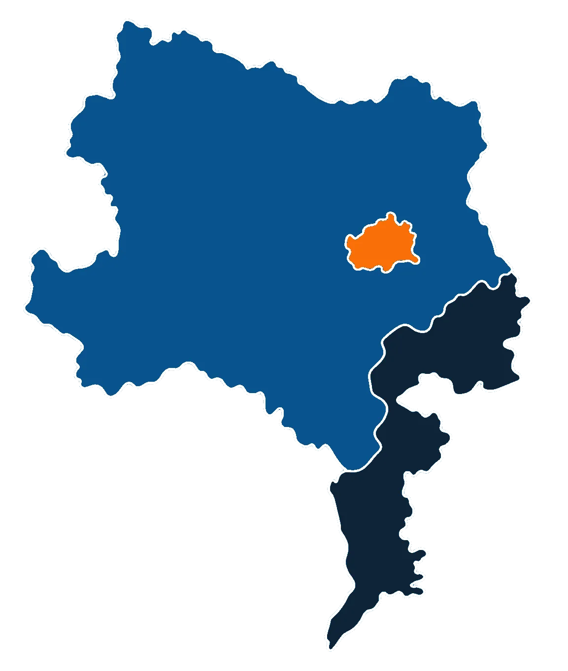 Karte des EVOTHERM-Einsatzgebiets mit Niederösterreich, Wien und Burgenland